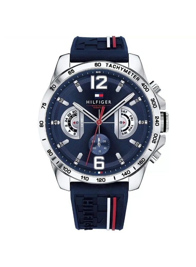 TOMMY HILFIGER Men's Decker Blue Silicon Strap Analog Wrist Watch 1791476 - Image 1