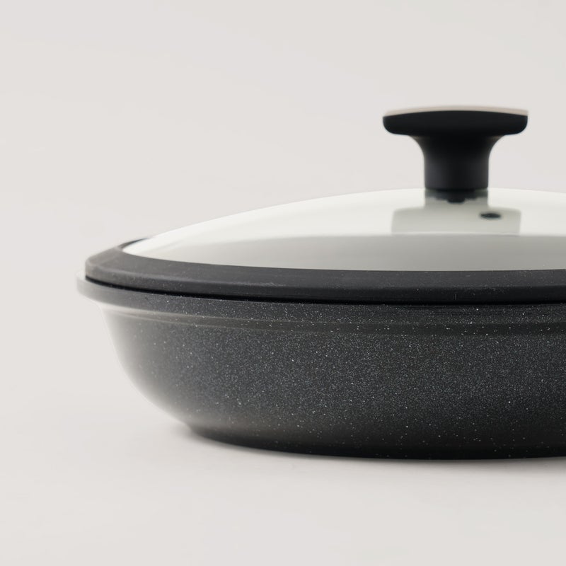 ألبرتو مقلاة ألومنيوم مع غطاء 2.8 لتر، أسود - Image 4