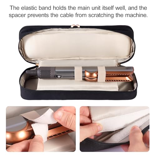GENCAM Double-Layer Carrying Case for Dyson Airstrait Straightener, Travel Case for Dyson Airstraight, Portable Storage Case for Dyson Airstrait/Corrale Hair Straightener (Black) - Image 4