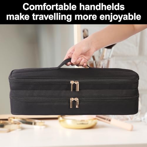 GENCAM Double-Layer Carrying Case for Dyson Airstrait Straightener, Travel Case for Dyson Airstraight, Portable Storage Case for Dyson Airstrait/Corrale Hair Straightener (Black) - Image 5