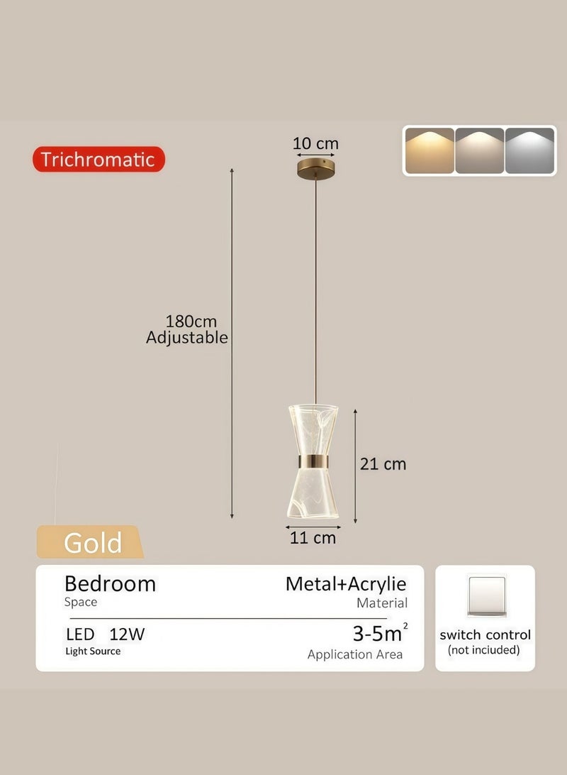 Auraluxi gold 12W ceiling lighting Three color temperatures adjustable Modern ceiling chandeliers Suitable for living room, bedroom, dining room and study - Image 4