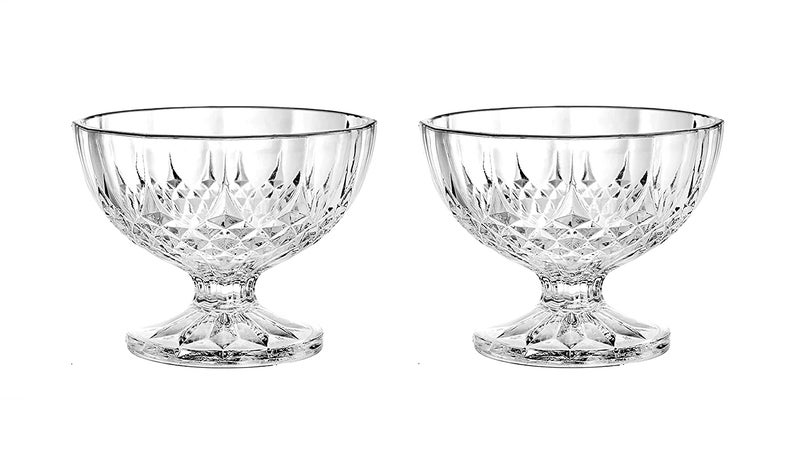 HAPPY BORN Glass Ice Cream Bowl 150ml Footed Dessert Cup Reusable Crystal Parfait Appetizer Cup for Sundae Fruit Salad Pudding Snack Cocktail Party Transparent Pack of 6 - Image 2