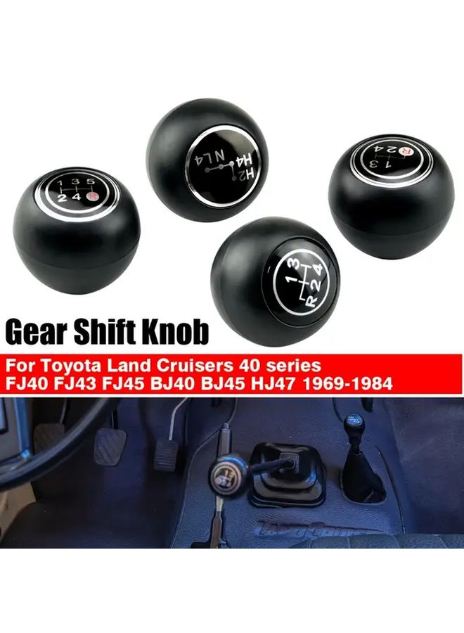 4 Speed Manual Gear Shift Knob H4 For Toyota Land Cruiser 40 Series FJ40 FJ43 FJ45 BJ40 BJ45 HJ47 1969 1984 Ergonomic Black Car Interior Upgrade Part With Clear Gear Indicators Durable Vehicle Control Accessory Smooth Finish - Image 1