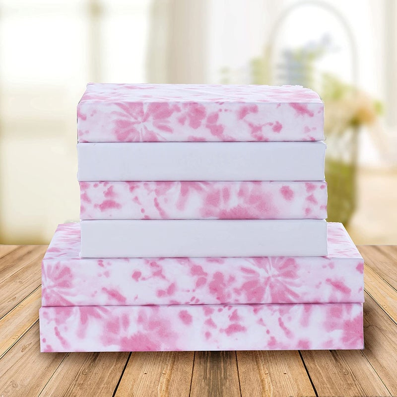 Elegant Comfort Elegant Comfort Aria Tie-Dye 4-Piece Sheet Set  1500 Premium Hotel Quality Microfiber  Spiral Tie-Dye  Soft  Fade and Wrinkle Resistant  Fitted Sheet with Smart Pockets  4PC Tie-Dye Twin XL Light Pink  - Image 2