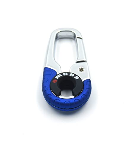 Omuda Stylish Hook Locking Silver Metal Carabiner Double Ring Hook Metal Key Chain for Men & Women - Image 1