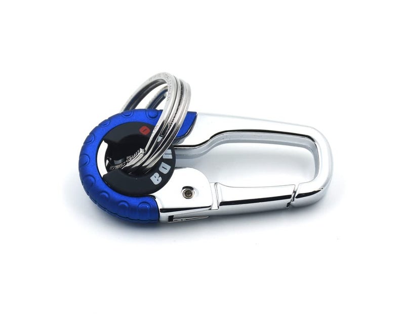 Omuda Stylish Hook Locking Silver Metal Carabiner Double Ring Hook Metal Key Chain for Men & Women - Image 5