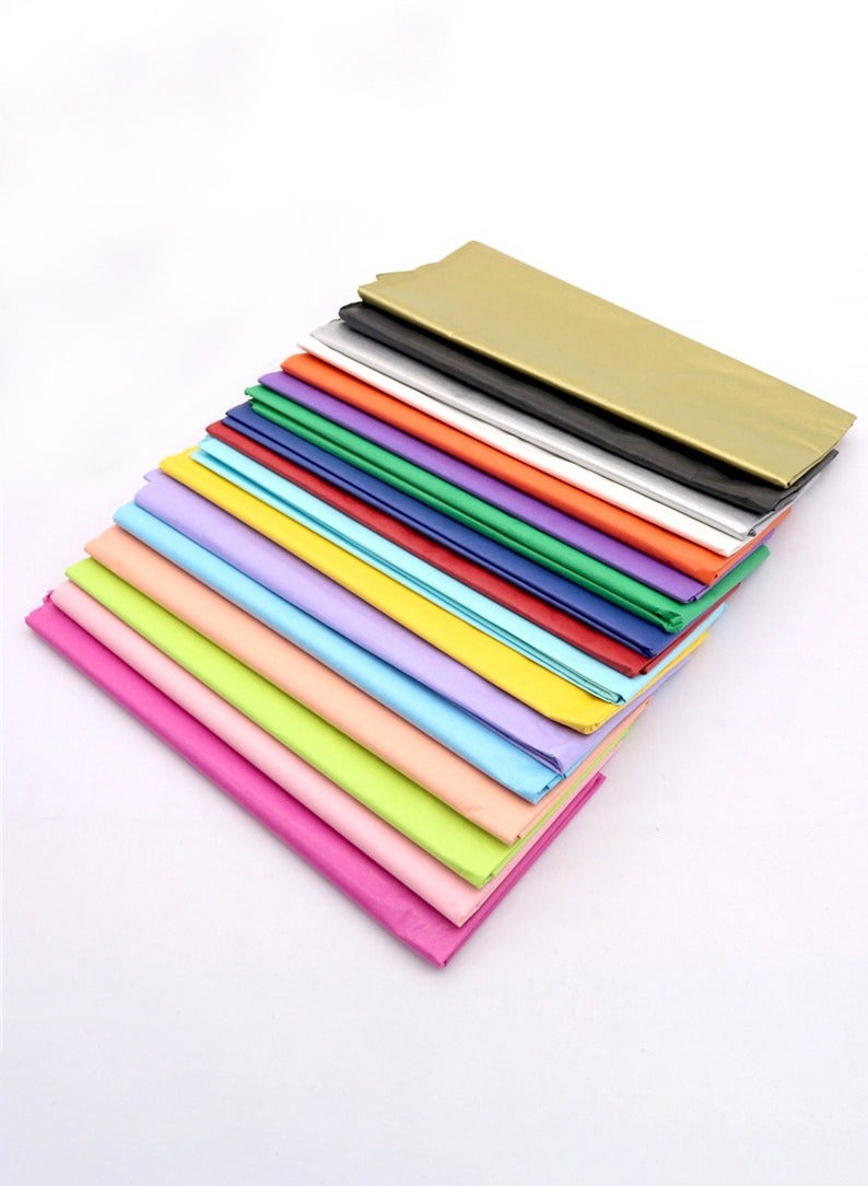 10 Colors Gift Wrapping Tissue Paper,100 Sheets Tissue Paper for Crafts Gift Wrap Holiday Birthday 66 x 50cm - Image 1