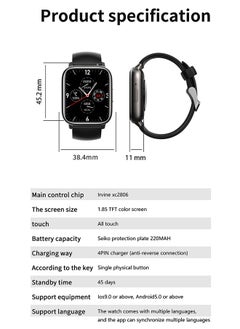 JOYFOCUS V3 Max Smart Watch Ultra-Low Power Consumption, Hd Bluetooth Call/Music, Heart Rate, Blood Oxygen, Blood Pressure Health Detection  - Image 5
