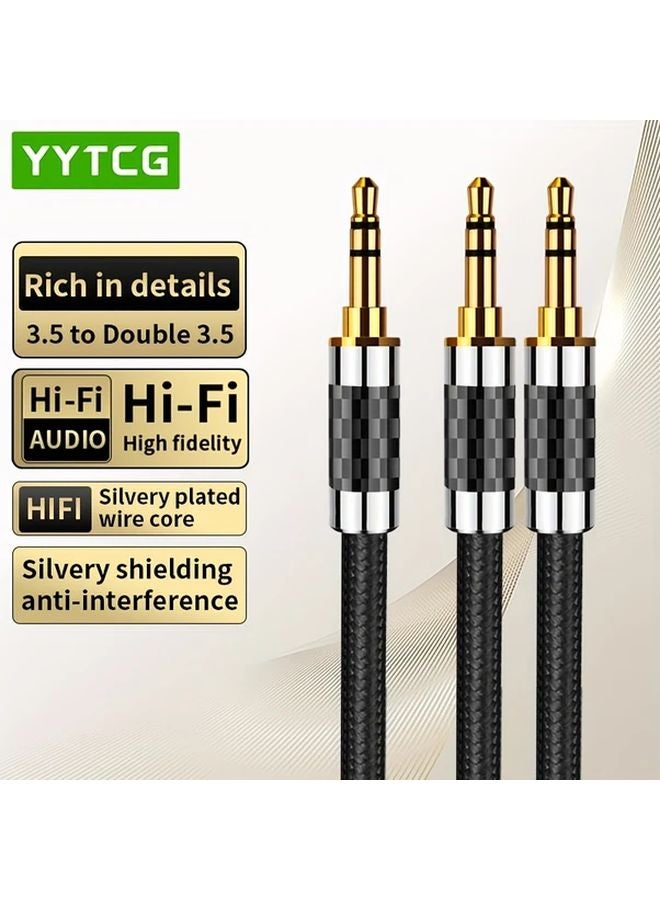 YYTCG High Purity OFC 3 5mm to 2 5mm Stereo Audio Cable Splitter Adapter 1m 39 37inch - Image 2