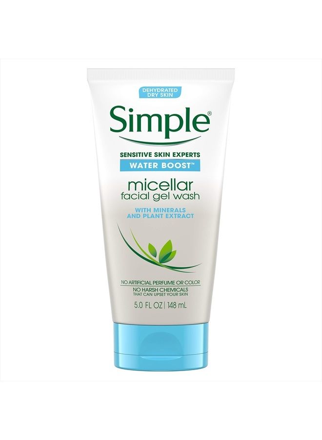 simple Water Boost Micellar Facial Gel Wash Sensitive Skin 5 oz - Image 1
