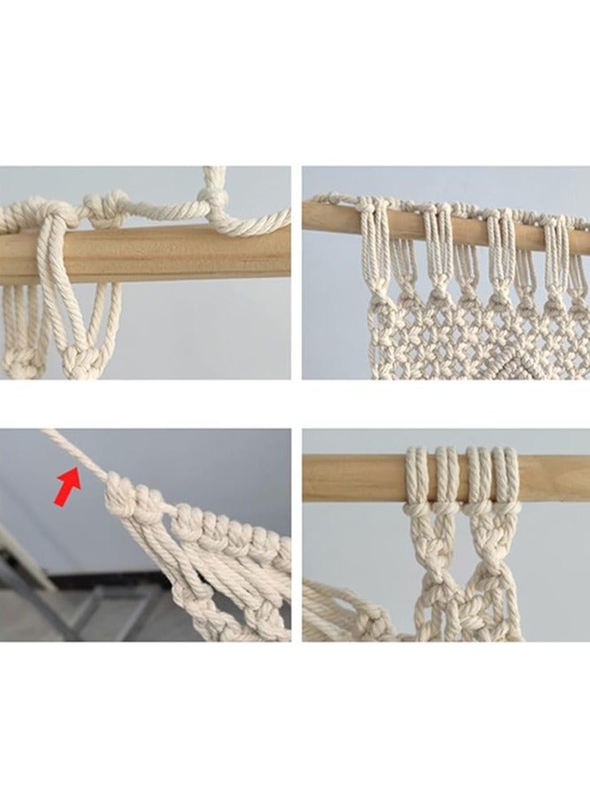 general Interior decoration lace curtain tapestry, beige bohemian hand-woven lace curtain decoration, bohemian wall curtain decoration (85×200cm) - Image 4