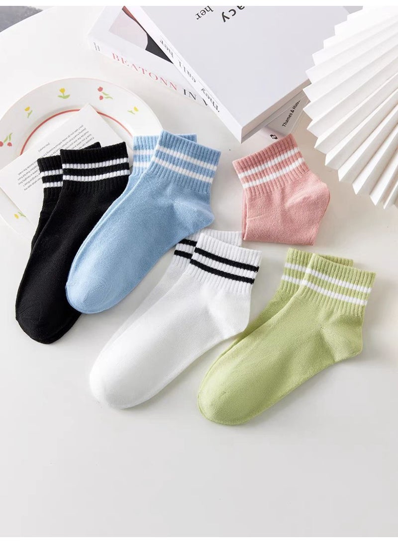 عرض زوجين من الشراب الحريمي الهاف القطن – مريح في اللبس وشيك - Image 3