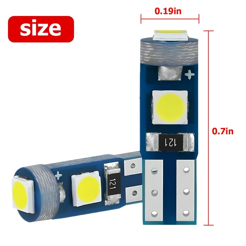 Bittwee T5 LED Lights for Car Dashboard, 20 Pcs 3030-3SMD LED Bulb with Twist Lock Socket, Super Bright Light Bulb for Instrument Cluster Panel Gauge Indicator - Image 2