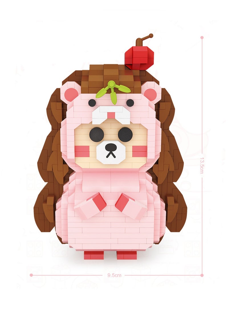860pcs Pink Hedgehog Model Set Building Blocks Creative Diy Simulation Collection Building Assembly Toys Children'S Gifts Home Decorations - Image 2