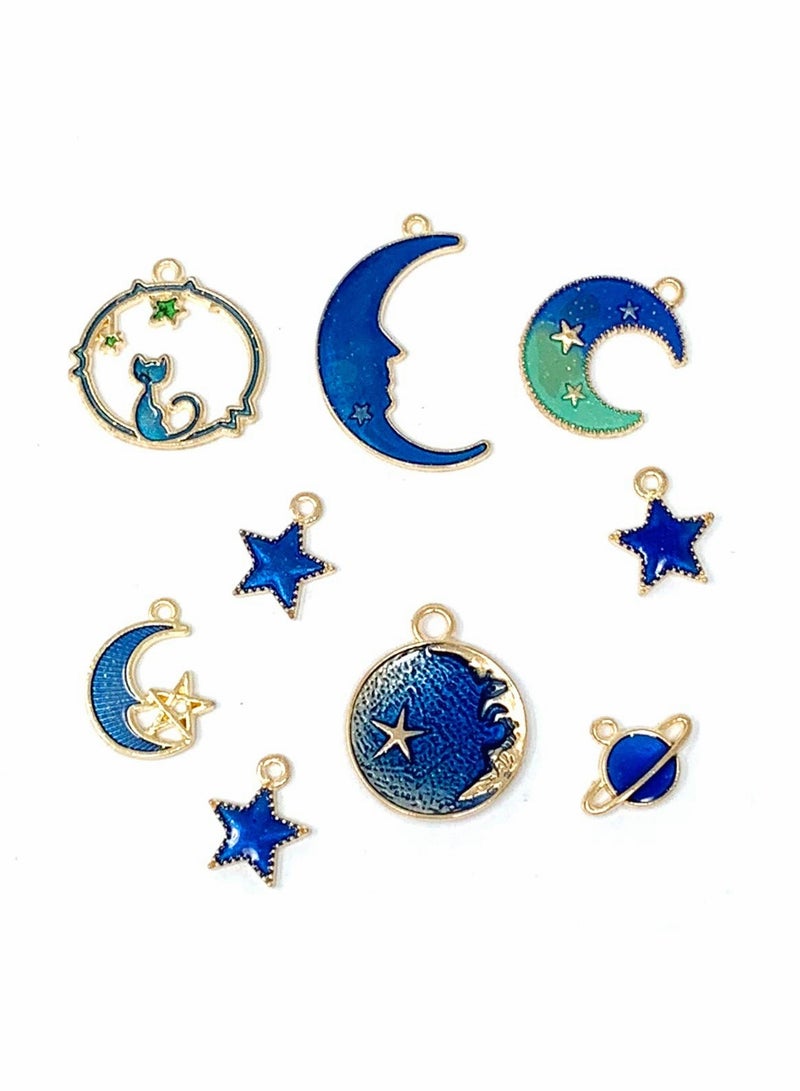 Excefore Pendant Gold Plated Enamel Cat Moon Star Celestial Charm DIY for Earrings Necklace Bracelet Jewelry Making and Crafting 1 Set (24 Pieces) - Image 3
