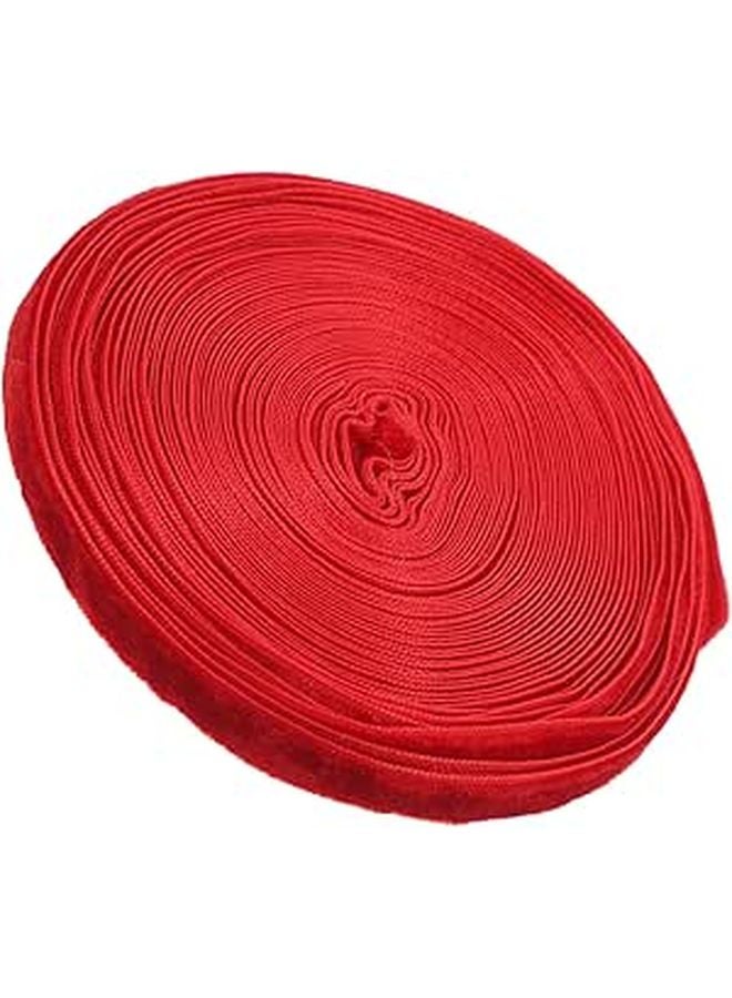 Red Fluffy Velvet Ribbon 10mm Wide 10 Yards For Gift Wrapping Party Decoration DIY Craft - Image 1