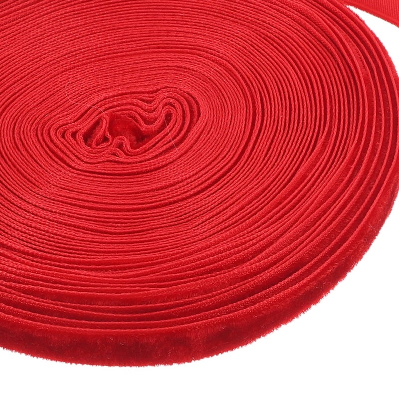 Red Fluffy Velvet Ribbon 10mm Wide 10 Yards For Gift Wrapping Party Decoration DIY Craft - Image 4
