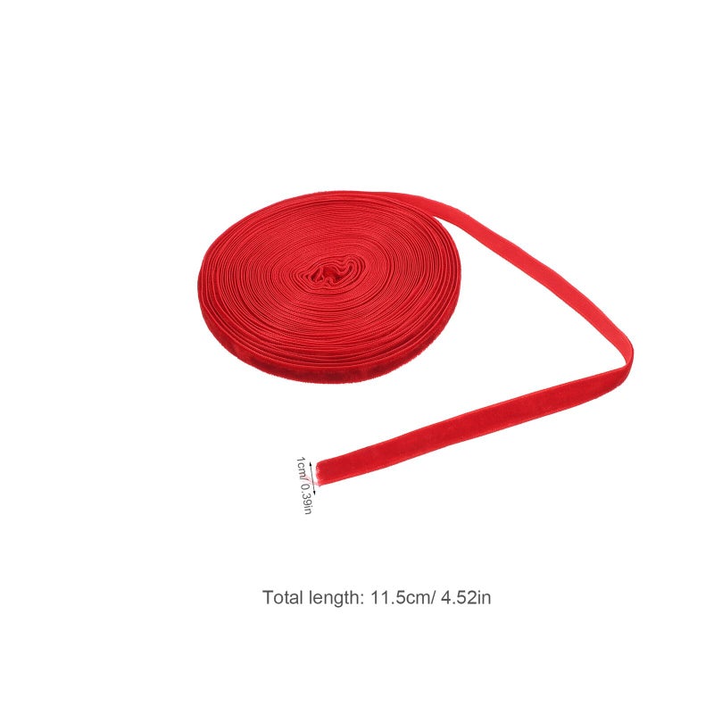 Red Fluffy Velvet Ribbon 10mm Wide 10 Yards For Gift Wrapping Party Decoration DIY Craft - Image 3