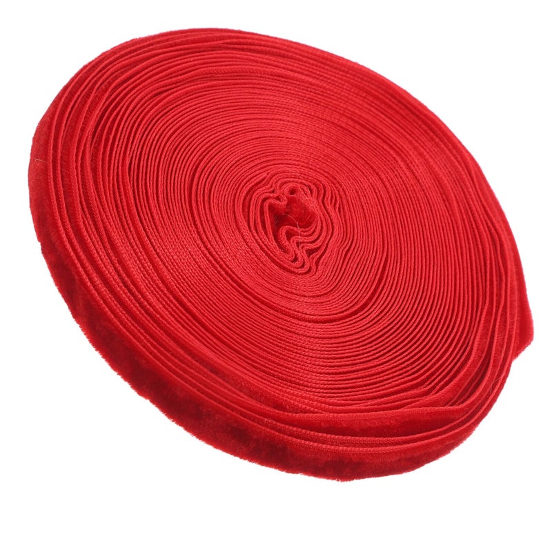 Red Fluffy Velvet Ribbon 10mm Wide 10 Yards For Gift Wrapping Party Decoration DIY Craft - Image 2