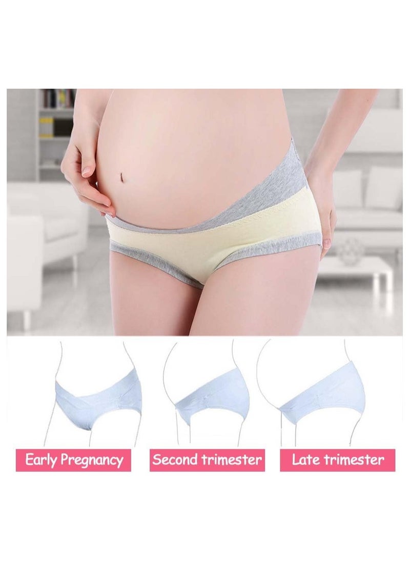 SYOSI - 6 Pack Women Under The Bump Maternity Knickers Bikini Cotton Pregnancy Underwear Postpartum Underwear V Shape Low Wasit Pants Breathable Strench Underpants XL - Image 1
