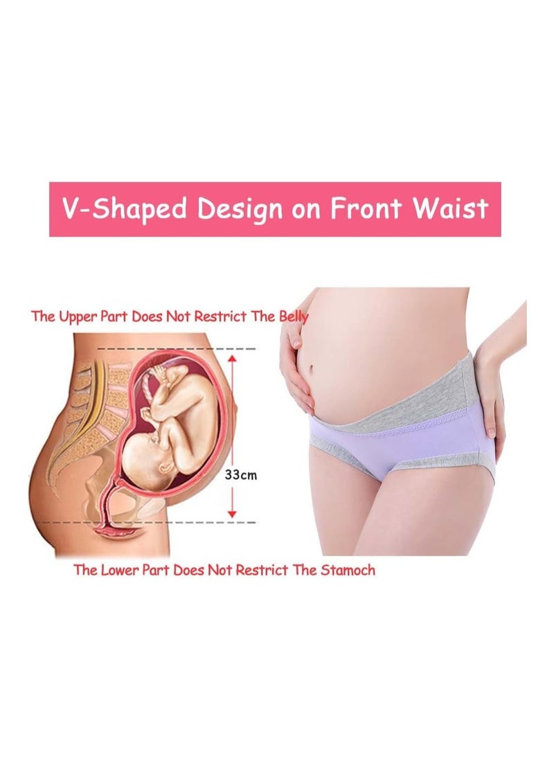 SYOSI - 6 Pack Women Under The Bump Maternity Knickers Bikini Cotton Pregnancy Underwear Postpartum Underwear V Shape Low Wasit Pants Breathable Strench Underpants XL - Image 1