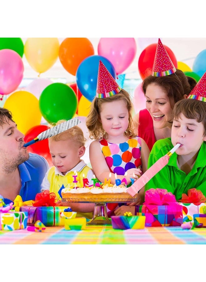 25 Pieces Blowouts Noisemakers, Funny Party Blowouts Blowers Musical Blowouts, Plastic Whistle, Party Horns Colorful Musical Paper Blowouts Whistles Party Supplies Decorative Toys, Random Color - Image 4