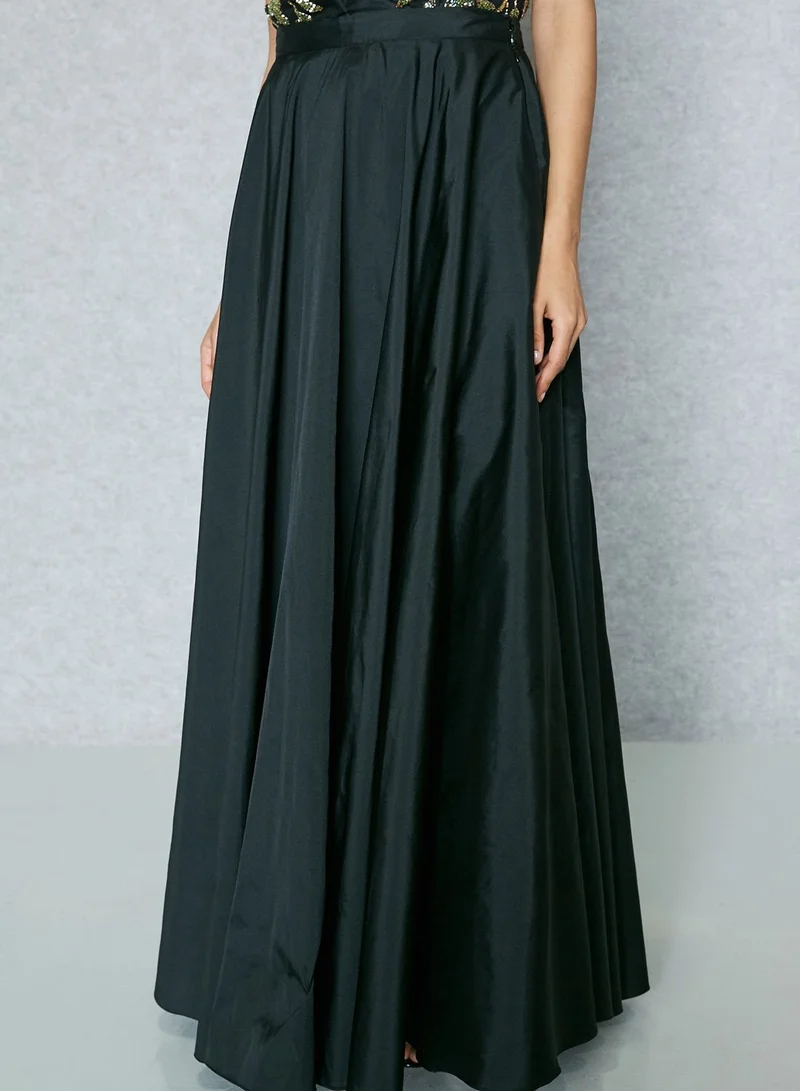 Raishma Embroidered Crop Top & Taffeta Skirt Set