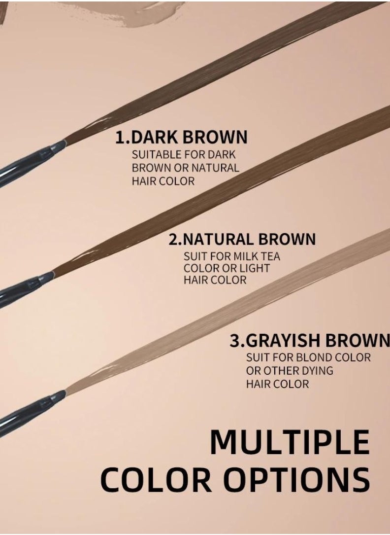 FLORA RUBY - Double Ended Eyebrow Cream Dual Sided Brow Brush Waterproof and Smudge Proof Eyebrow Definer Pen Makeup Retractable Ultra Fine Tip Fills in Sparse Areas and Gaps Eyebrow Pencil Dark Brown - Image 1