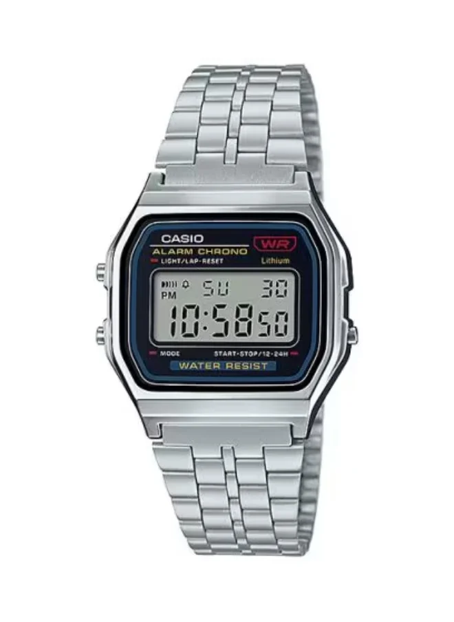 CASIO Unisex Stainless Steel Digital Watch A159W-N1DF - 33.2 mm