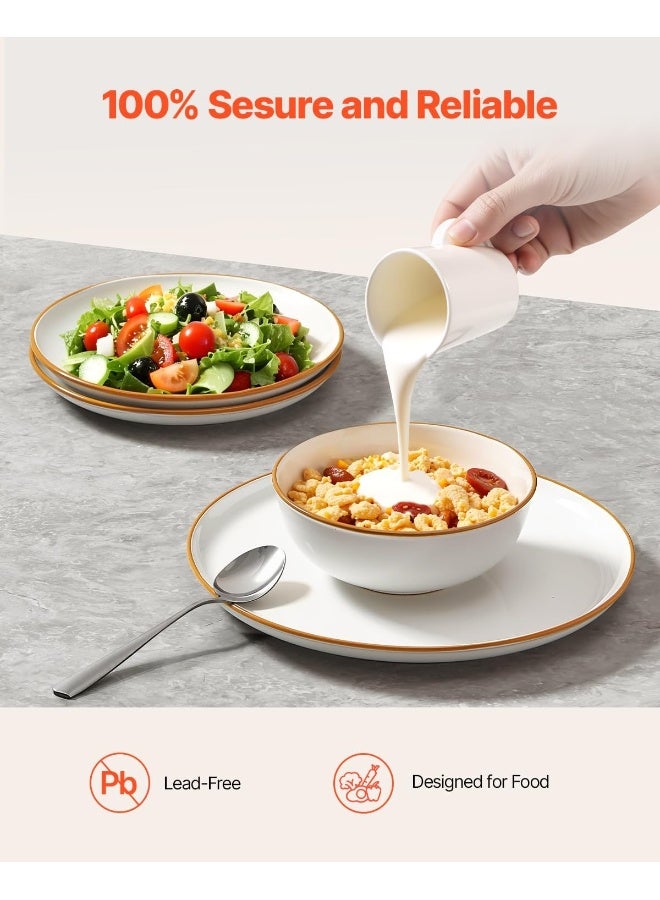 VEVOR Dinnerware Set Service for 4 12 PCS Round Plates and Bowls Sets - Image 4
