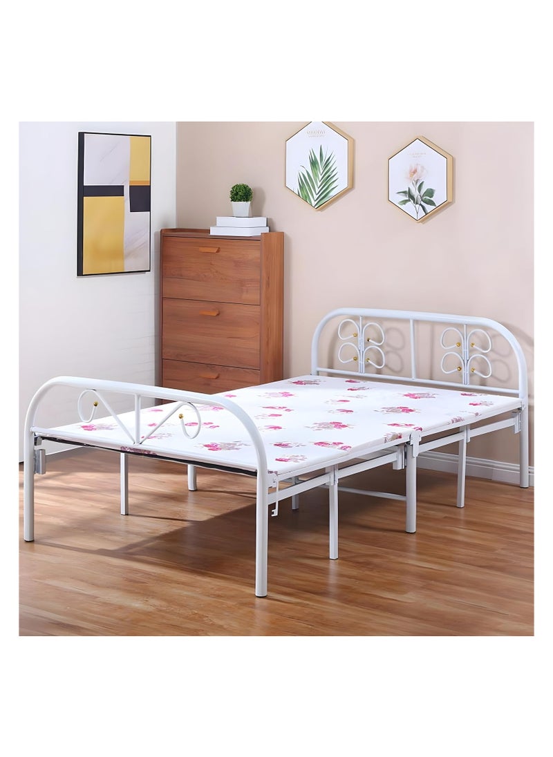SMART HOME - Foldable and adjustable single bed, heavy duty, with a metal steel bed frame and settings without tools, size 90 * 190cm - Image 1