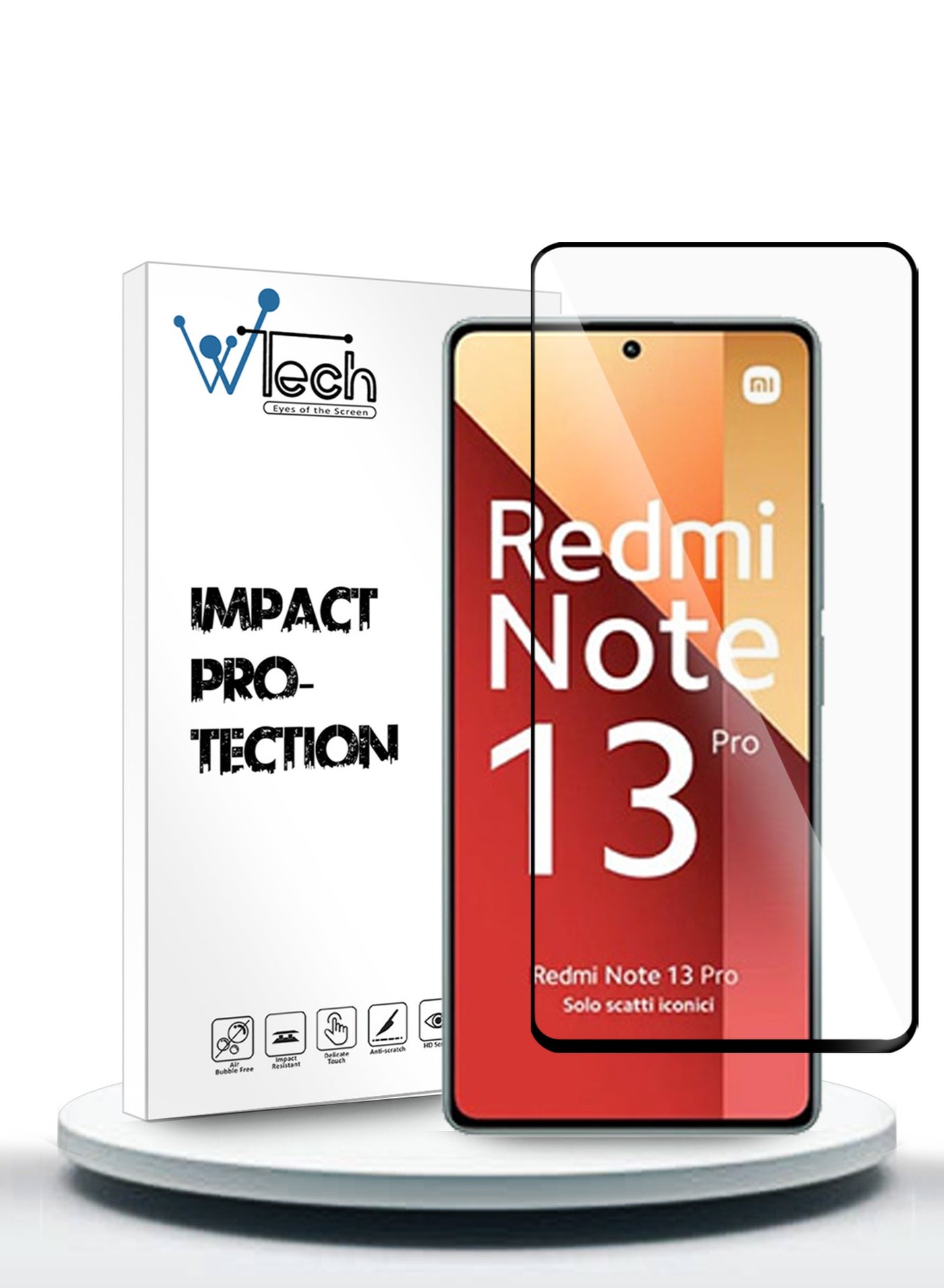 Wtech Xiaomi Redmi Note 13 5G 2024 / Xiaomi Redmi Note 13 4G 2024 / Xiaomi Redmi Note 13R Pro 5G 2023 / Xiaomi Redmi Note 13 Pro 4G 2024 / Xi Premium E2E Full Glue Full Cover Tempered Glass Screen Pro