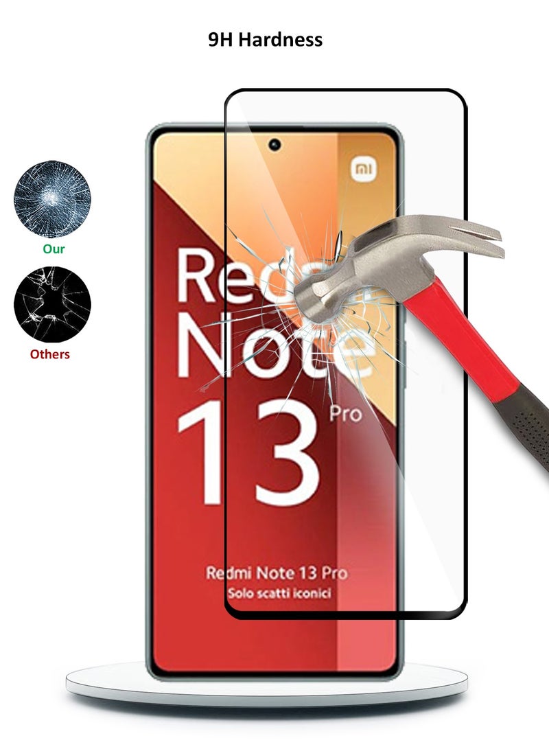 دبليو تيك شاومي ريدمي نوت 13 5 جي 2024 / شاومي ريدمي نوت 13 4 جي 2024 / شاومي ريدمي نوت 13 آر برو 5 جي 2023 / شاومي ريدمي نوت 13 برو 4 جي 2024 / شاومي بريميوم E2E واقي شاشة زجاجي مقوى بغطاء كامل الغراء (MSGECN) - شفاف / أسود - Image 3