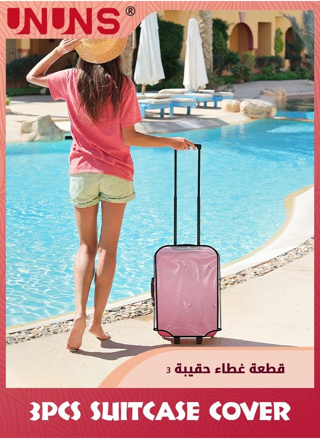Luggage Cover,3 Pieces Clear PVC Suitcase Covers Protector For Tsa Approved,Suitcase Cover Set For 20 24 28 Inch Luggage