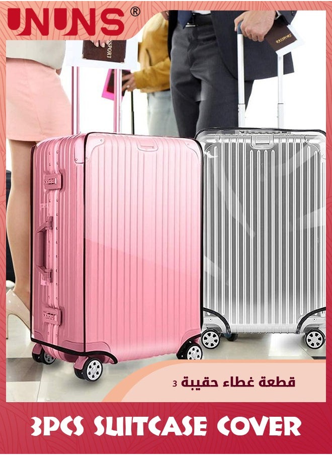 Luggage Cover,3 Pieces Clear PVC Suitcase Covers Protector For Tsa Approved,Suitcase Cover Set For 20 24 28 Inch Luggage