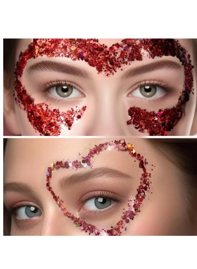 A professional, distinctive 12-color glitter set, versatile for use on the face, body, and nails. - Image 3
