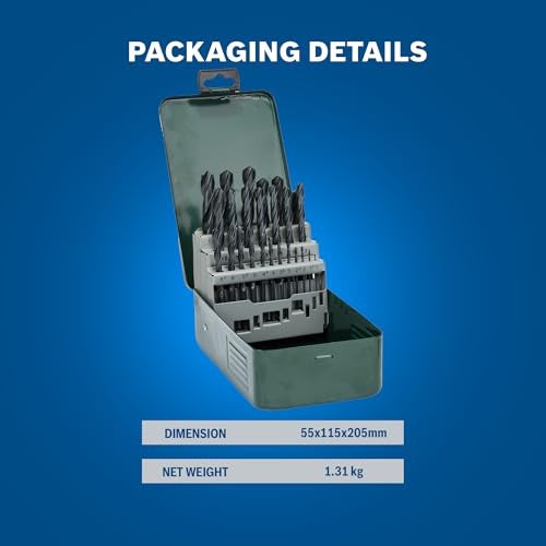 Bosch Professional 25-Piece HSS-R Metal Drill Bit Set | Ø1–13 mm | Precision Drilling in Iron, Steel & Plastic | Rugged Metal Case | Long-Lasting HSS Quality | Suitable for All Power Tool Brands - Image 4