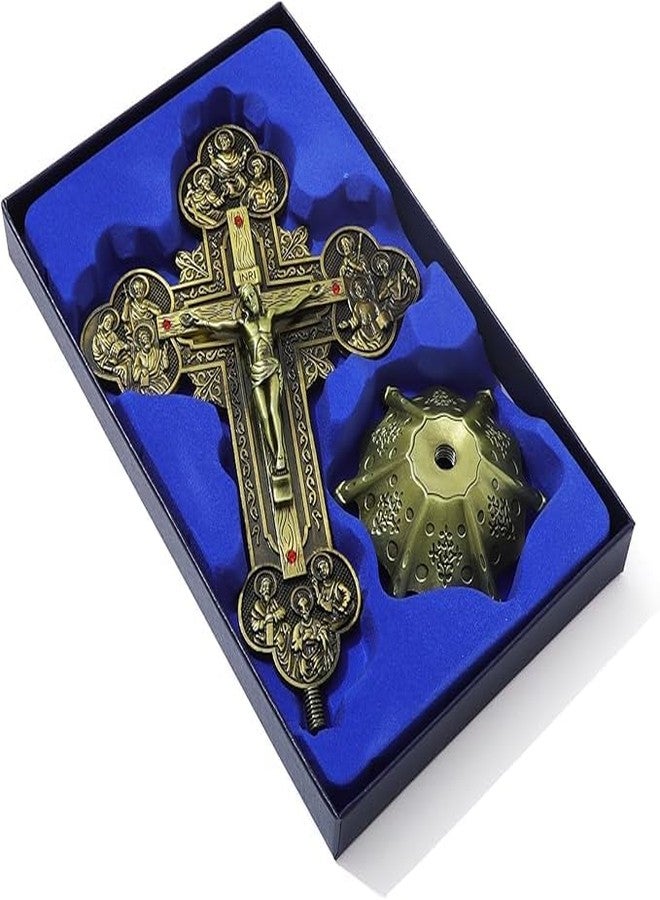 KOMI Standing Crucifix with Base 8 Inch Metal Jesus Crucifix Cross, Tabletop Decor Standing Cross for Chapel Home Decoration Religious Gifts - Image 3