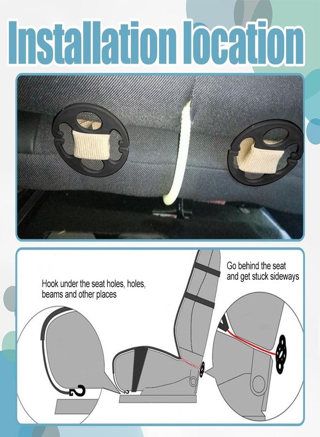 HEVLE 24PCS Car Seat Cover Plum Plate Metal Hooks, 12Pcs Plastic Car Seat Covers Chucks and 12Pcs Metal Hooks Locking Clip Plastic Card Fixed Fastener Buckle for Car (Black) - Image 5