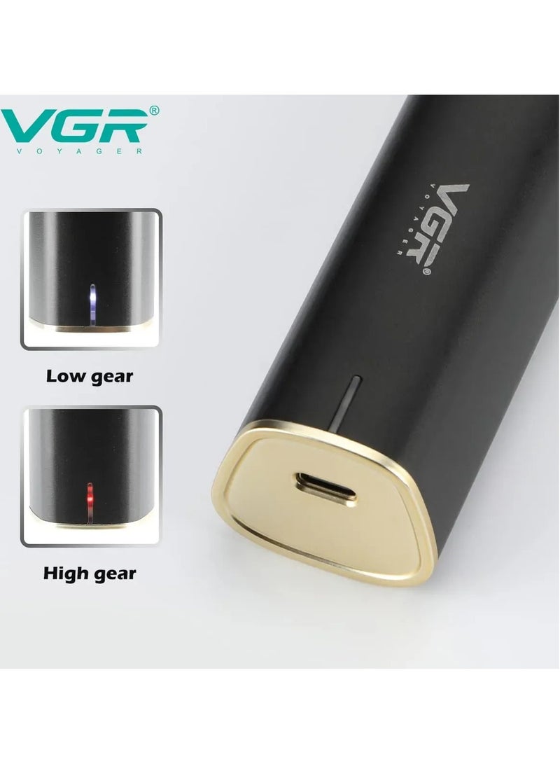 VGR V-957 Professional Hair Trimmer for Men – Smart LED Display, Type-C Fast Charging, 200 Mins Runtime, Cordless & Portable black - Image 3