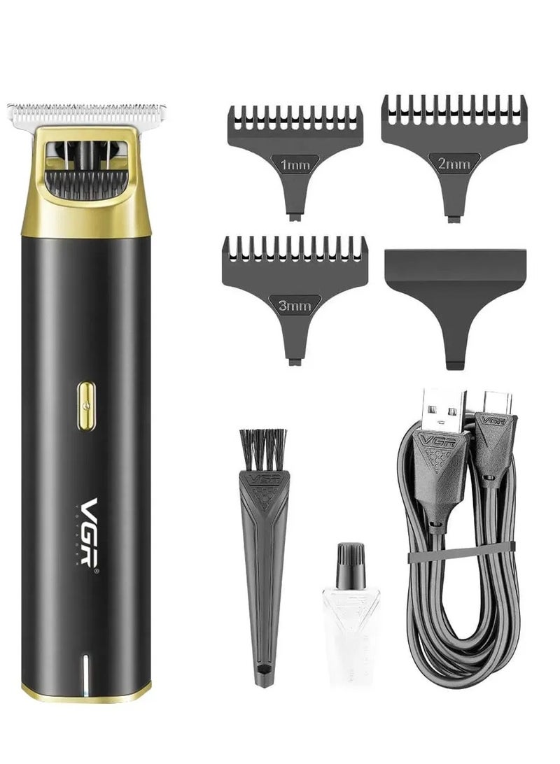 VGR V-957 Professional Hair Trimmer for Men – Smart LED Display, Type-C Fast Charging, 200 Mins Runtime, Cordless & Portable black - Image 1