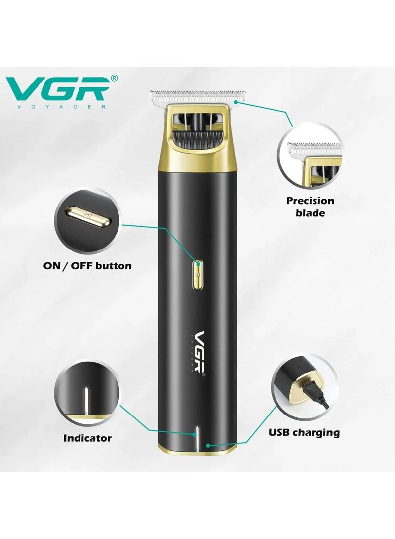 VGR V-957 Professional Hair Trimmer for Men – Smart LED Display, Type-C Fast Charging, 200 Mins Runtime, Cordless & Portable black - Image 2