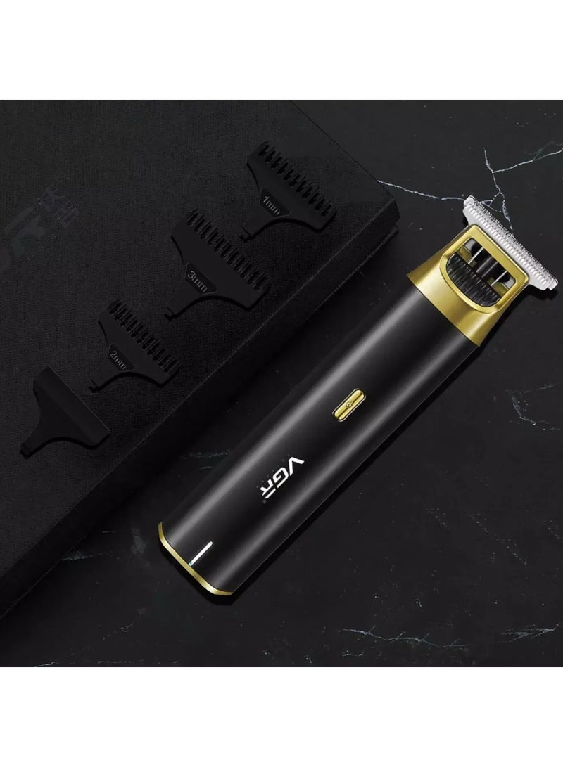VGR V-957 Professional Hair Trimmer for Men – Smart LED Display, Type-C Fast Charging, 200 Mins Runtime, Cordless & Portable black - Image 4