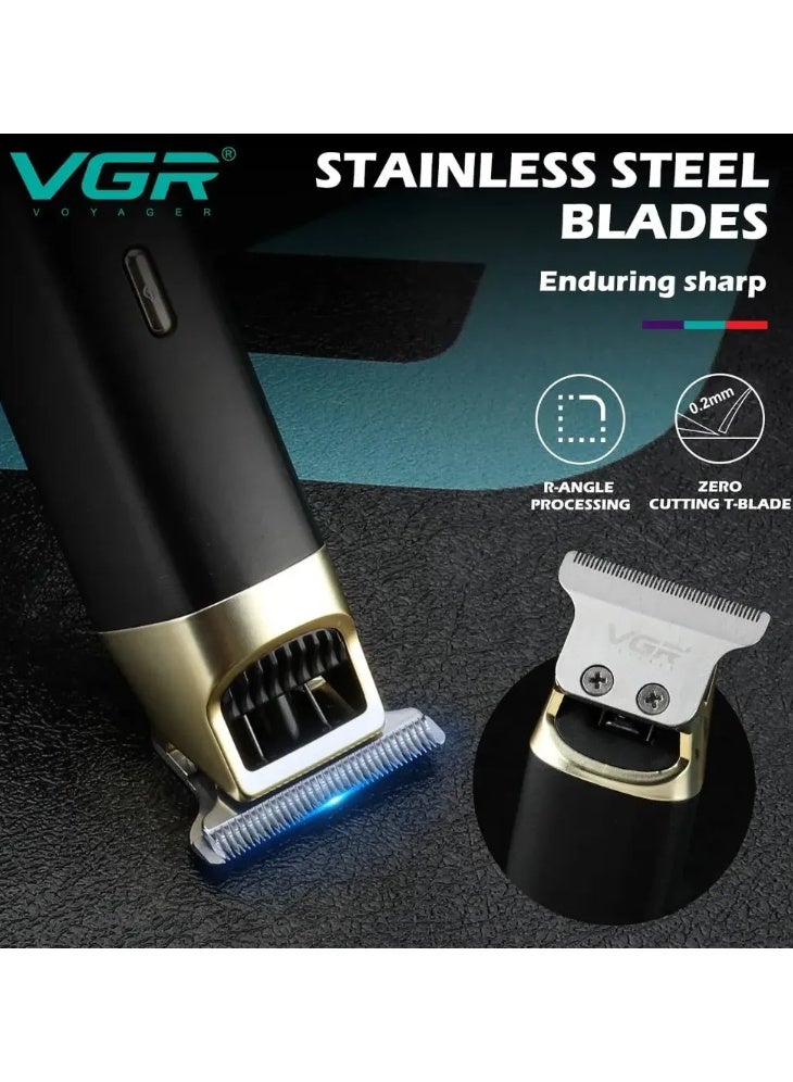 VGR V-957 Professional Hair Trimmer for Men – Smart LED Display, Type-C Fast Charging, 200 Mins Runtime, Cordless & Portable black - Image 5