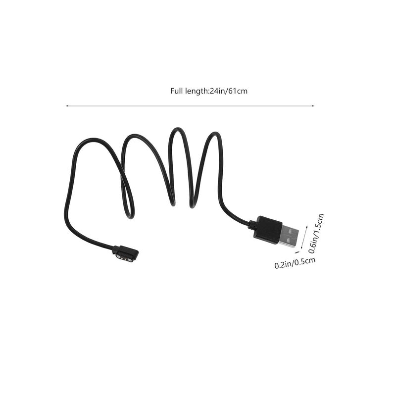 2Pcs Magnetic USB Charging Cable for Smartwatch Universal 2.5-8Mm Connector Black USB Charging Cord Compatible with Smartwatch Charger Magnetic Cable Set for Wearable Devices - Image 2