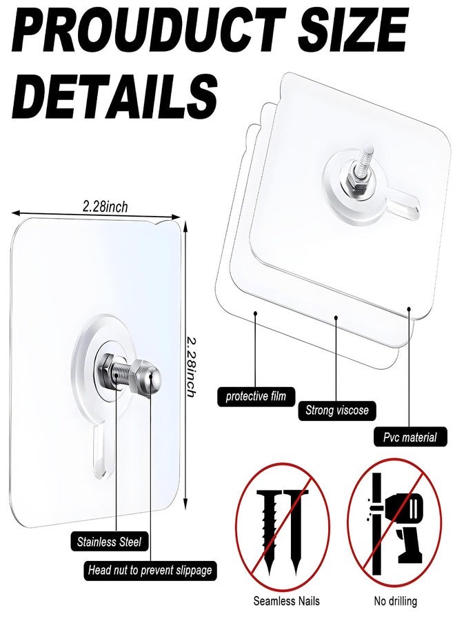 Oblivion Hooks for Wall Heavy Items 20 Pcs – Multipurpose Nail Hook, ABS Plastic & Stainless Steel Strong Adhesive – Reusable No Drill Wall Hanging – Waterproof Kitchen Accessories Hang Item for Home - Image 3