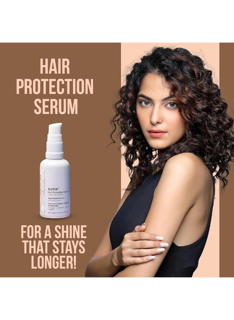 iluvia Hair Protection Serum - Coarse, Damaged, Very Frizzy Hair - with Heat & Sun Protection - Thick, Curly, Processed Hair 50ml (Heat Protection Serum) - Image 4