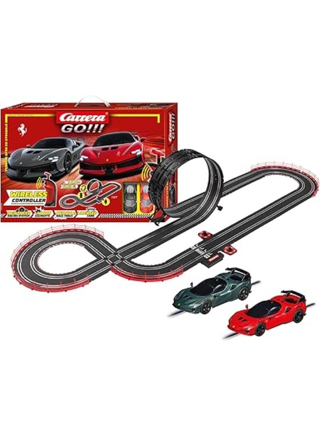 كاريرا جو!!! مجموعة سباق فيراري SF90 XX سترادالي لاسلكية – موديل 20062578 | سيارات مرخصة بمقياس 1:43 | مضمار كهربائي بطول 5.3 متر مع سرعة تيربو | لعبة سباق لاسلكية ثنائية اللاعبين للأطفال والكبار - Image 3