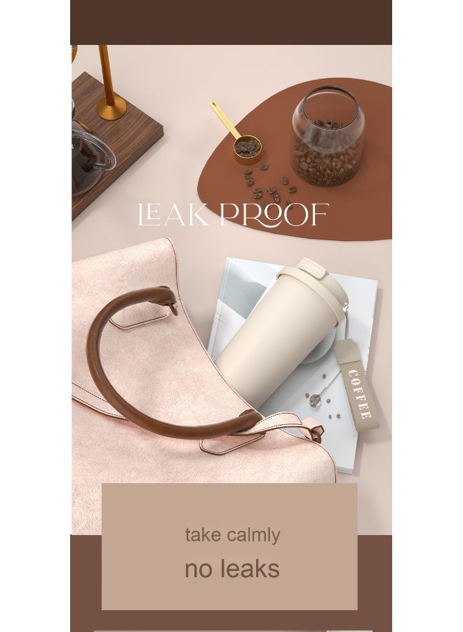 آنا كوب قهوة مياه مزدوج السيراميك الداخلي بسعة كبيرة مزود بقشة، مصنوع من الفولاذ المقاوم للصدأ 316 للاستخدام في السيارة - Image 5