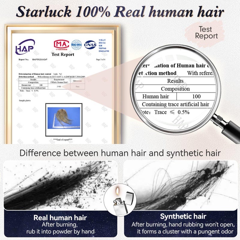 starluck Hair Topper for Women Real Human Hair 6.5"x6.5" Base ombre Blonde with Brown Highlight(T4/613/6#) Short Bob with Bangs Side Part SilkHug HairTopper for Women with ThinngHair Cover Gray Roots - Image 4